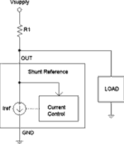 Figure 2. Block diagram of the 2-terminal shunt voltage reference. 